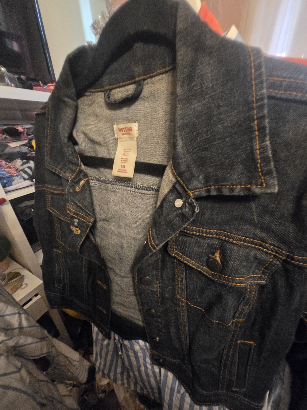 Mossimo Supply Co. Light Blue Denim Jacket with Red Logo Tag